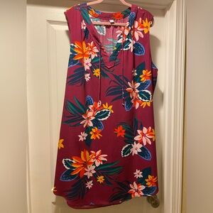 Old Navy, size XXL, fuchsia and floral sleeveless dress.